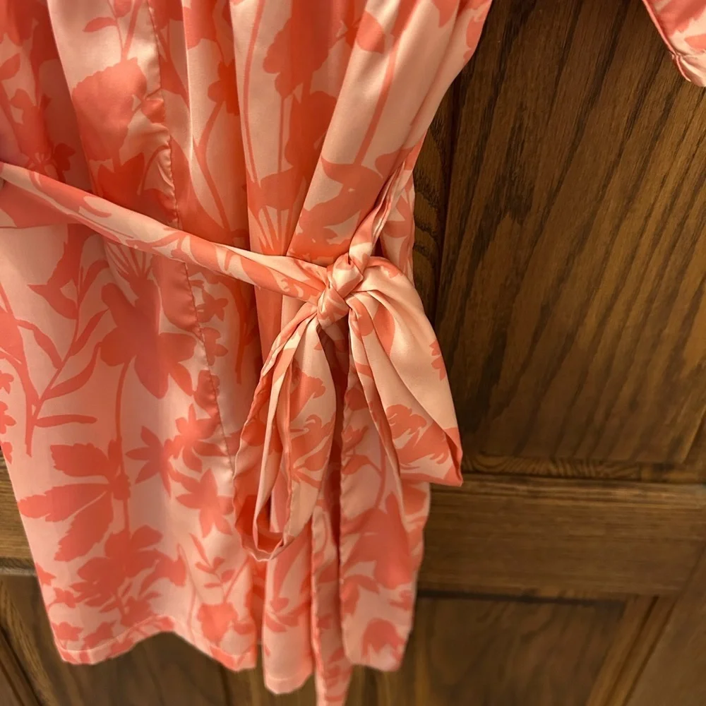 Pink Lily Coral Floral Tropical Romper Large - Picture 4 of 10
